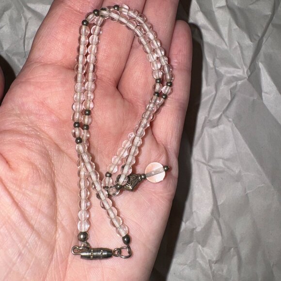 15" Clear and Silver Beaded Necklace - Picture 7 of 10
